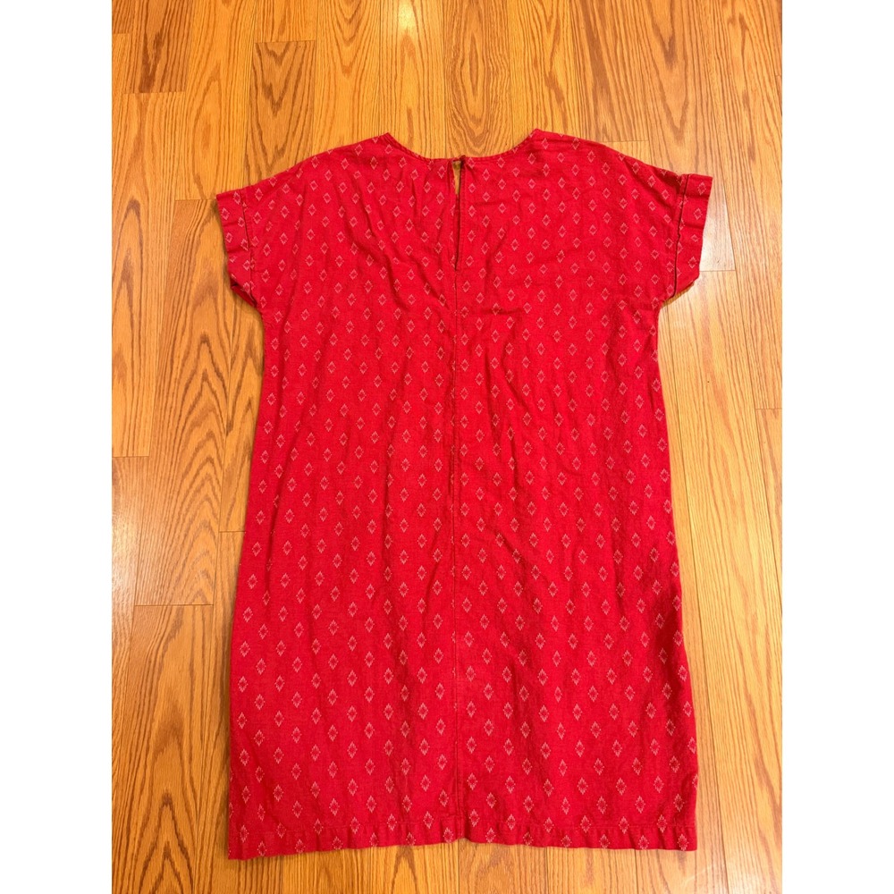 Old Navy Women T-Shirt Dress Large Red Diamond Ikat Shift Boho Casual - Picture 6 of 7